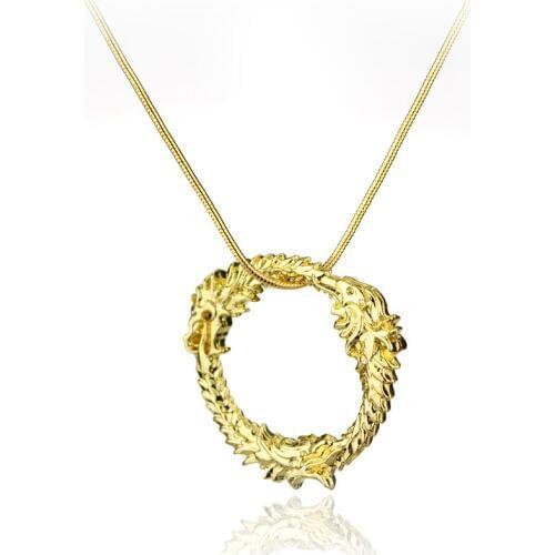 Dongsheng Game The Elder Scrolls Skyrim Dragon Pendant Charm Necklace Fashion Jewelry for Men Women Charm Gift Can Drop-shipping