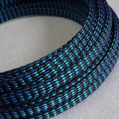 PET Cable Sleeves 4mm/8mm/12mm Blue Black PP Cotton yarn elasticity Braid Wire snakeskin protect Nylon mesh signal cable sets