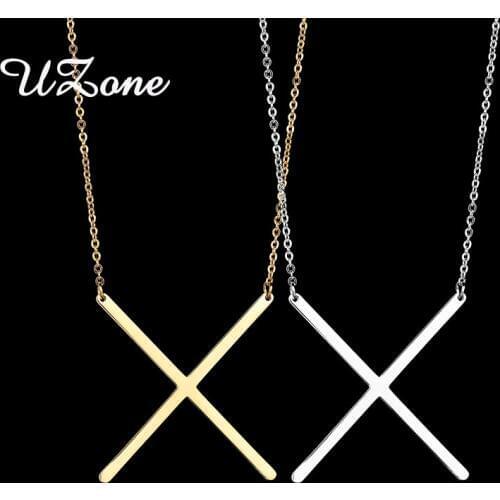 UZone Simple Letter X Name Necklace Alfabet Initial Chock Necklace For Girlfriend Woman Best Friend Gifts