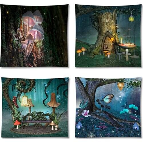 Mushroom Psychedelic Tapestry Wall Hanging for Home Decor Hang Painting Blanket Beach Rug Aesthetic Room Decor Decoration Mural