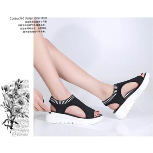 Women Sandals 2020 New Female Shoes Woman Summer Wedge Comfortable Sandals Ladies Slip-on Flat Sandals Women Sandalias