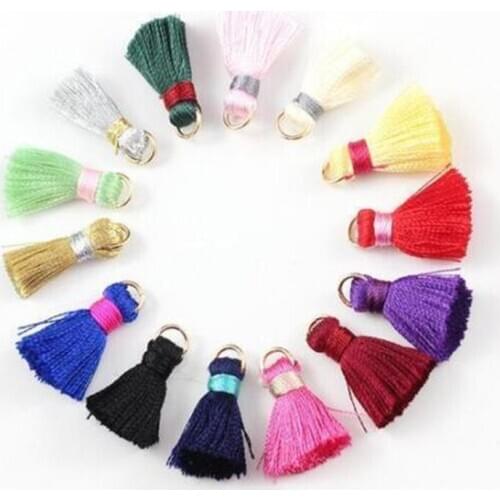 DIY 20pcs Mini Ice Silk Tassel Pendant Women Earrings necklace accessories 2cm