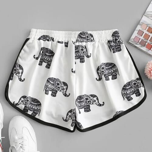 Animal Print Sports Shorts Women Plus Size Push Hips Sexy Middle Waisted Elastic Running Shorts Loose 2020 Shorts Summer Fashion
