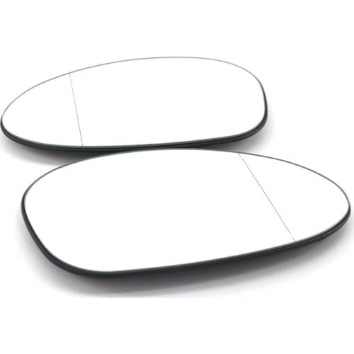 Pair Left+Right Heated White Wing Mirror Glass For BMW E46 M3 E82 E88 E85 E90 E91