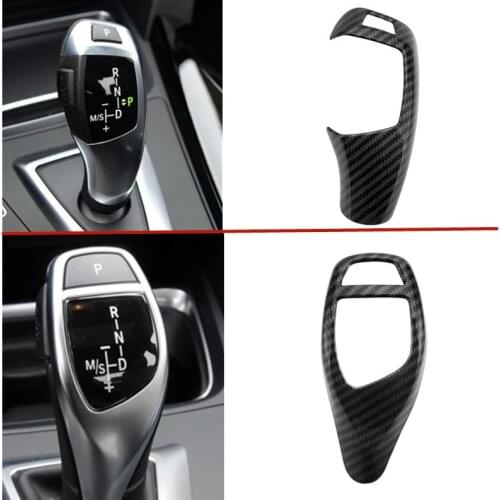 ABS Carbon Fiber Style Gear Shift Handle Sleeve Button Cover Stickers For BMW 1 2 3 5 series X3 X4 X5 X6 F30 F10 F32 F25 F15 F16