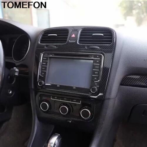 TOMEFON For Volkswagen Golf 6 MK6 2010 2011 2012 Middle Center Control Air Condition Switch Button AC Outlet Vent Cover Trim ABS