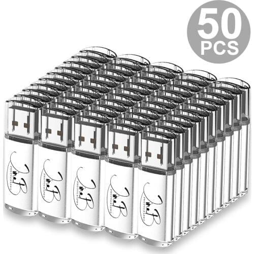 50X 4GB Custom Logo USB Flash Rectangle Engraved Pendrive Memory Stick for Computer/Laptop/Speaker usb flash drive Silver 8G 16G