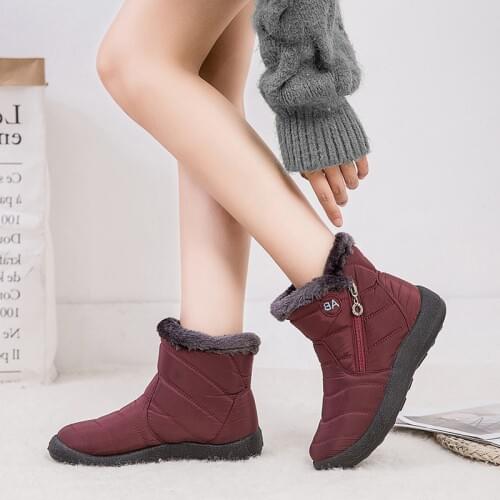 Women Warm Winter Snow Boots Ladies Short Plush Ankle Boots Woman Casual Waterproof Shoes Ankle Botas Mujer Plus Size 35-43