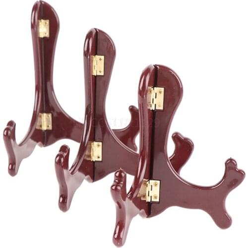 1pcs Wooden Tea Cake Holder Photo Card Tray Holder Folding Tripod Display Stand Home Decorations