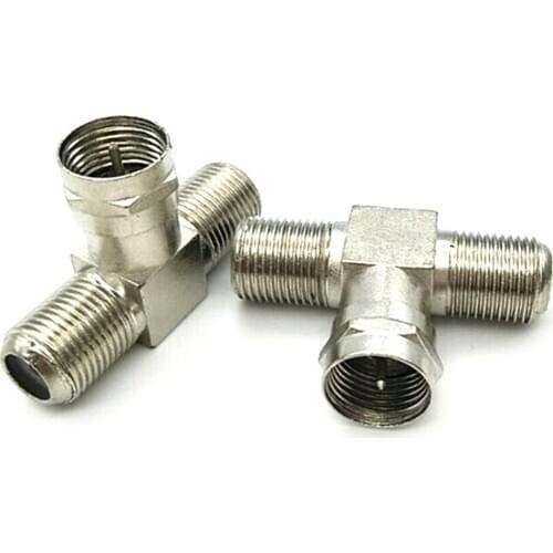 1Pc F Socket T Splitter Adapter Hot SMA Male to Two SMA Female Triple T RF Adapter Connector 3 Way Splitter New