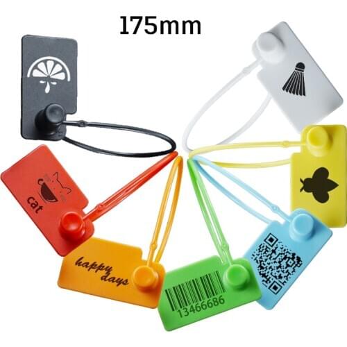 100Pcs custom security seal disposable clothing shoes price tag tag anti-theft anti-counterfeiting plastic seal 175MM