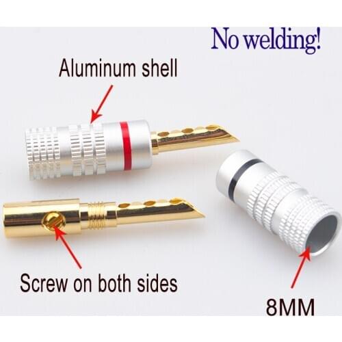 20pcs / 50pcs / 100pcs 5MM solder-free gold-plated banana plug speaker cable plug audio cable plug