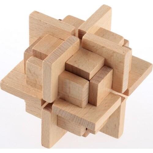 2017 NEW Wooden Burr Puzzle Interlocking Brain Teaser Game for Adults Children