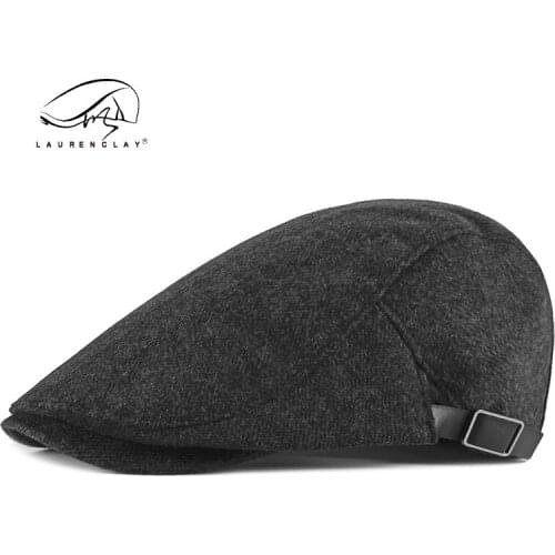 2021 British retro beret forward hat simple warm hat flat top mens hat winter autumn hat Boinas