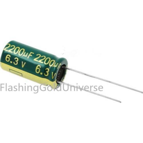 Free shipping 6.3V 2200UF 2200UF 6.3V Electrolytic capacitor Size: 10*20 best quality New origina