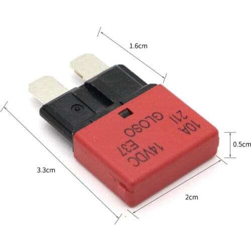 10A Blade Fuse Circuit Breaker 12V 24V Automatic Reset Marine Low Profile Quick
