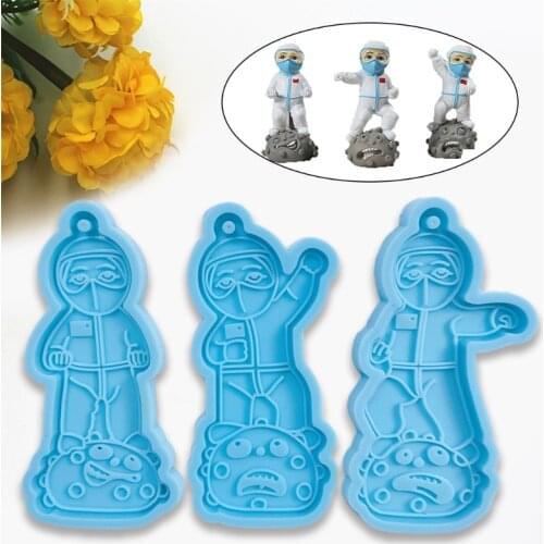 Angel in White Souvenir Keychain Epoxy Resin Mold Hanging Pendant Silicone Mould DIY Crafts Jewelry Necklace Casting Tools