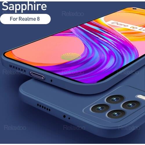 Realme8 Case Original Square Liquid Soft Silicone Phone Covers For Realme Realmi Realm Relme 8 Pro 8Pro 4G 2021 Shockproof Coque
