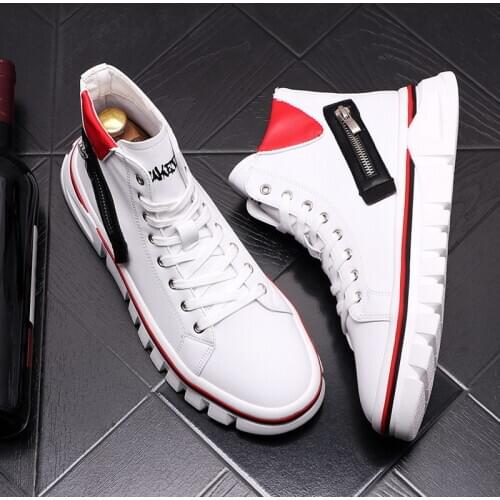 ERRFC Hightop Mens White Casual Comfort Shoes New Arrival Fashion Black Trending Platform Leisure Zapatos For Younger Size 38-43