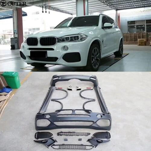 F15 X5 Car body kit FRP Unpainted front Rear bumper Round eyebrows Side skirts for BMW F15 X5 M-TECH style 2015