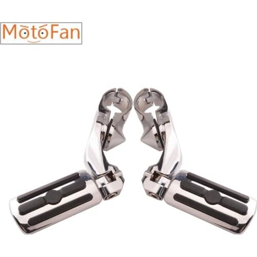 Highway Crash Bar Foot Pegs Chrome Foot Rests to fit 1.25" Engine Guard for HD Road Glide/Electra Glide/Road King/Street Glide