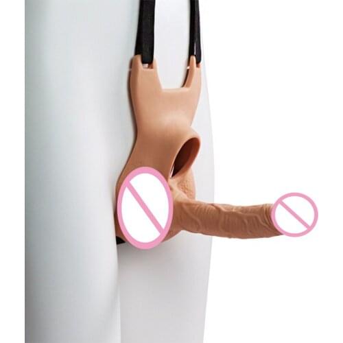 Leather Sex Pants Strap On Anal Dildo Butt Plug with Penis Hole for Couple Sex Toys for Men Women Gay Lesbian