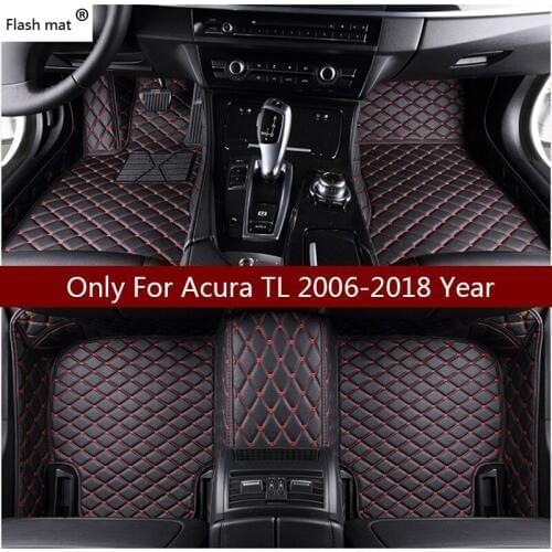 Flash mat leather car floor mats for Acura TL 2006 2007 2008 2009 2010 2011 2012-2018 Custom foot Pads automobile carpet covers