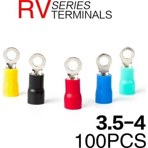 100PCS 3.5-4 Round wire crimping terminal connector flat terminal crimping wire connector insulation waterproof A.W.G 14-12