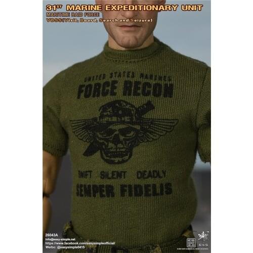 In Stock 1/6 Easy Simple ES 26043A Marine Corps Sea Assault Team War Battle Short Sleeves Model For 12inch Body Accessories