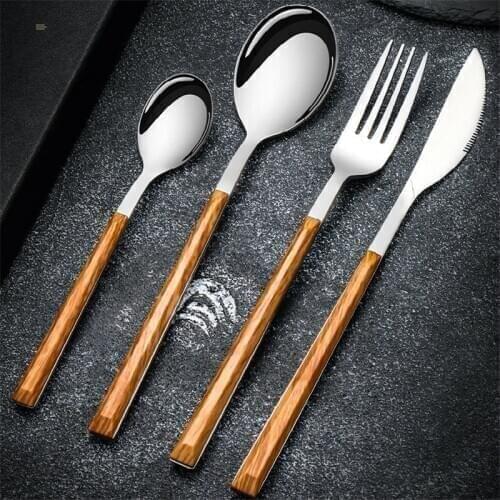 Stainless Steel Cutlery Set Dinnerware Set Steak Silver Spoon Fork Knife Set Dessert Tableware set Dropshipping
