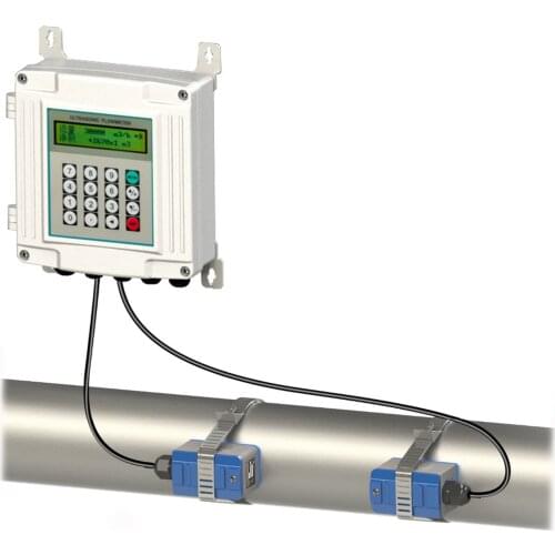 TUF-2000SW RS485 Modbus Wall Mounted Ultrasonic Flow Meter Cast Aluminum Housing DN25mm-DN100mm digital liquid flowmeter