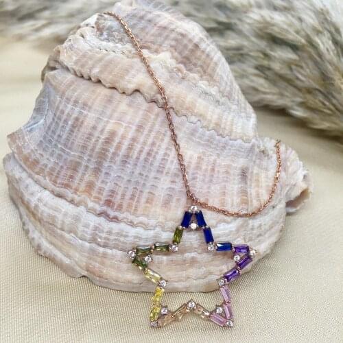 NEW Trendy 925 Silver Necklace Turkish Jewelry Birthday Gift Star Fashion Necklace For Women Minimalist Style Luxury Designer