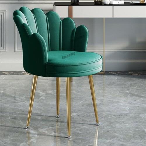 Nordic Dining Chairs Kitchen Furniture Luxury Ins Chair Makeup Armchair Nail Simple Home Living Room Backrest Desk Dining Chair