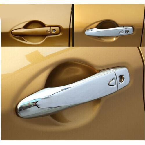 FIT 2014 2015 2016 FOR Nissan QASHQAI CHROME DOOR HANDLE COVER CATCH CAP TRIM MOULDING SMART KEY HOLE 10pcs