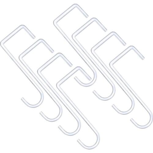 Patio White Powder Coated Steel Fence Hooks for Hanging Plants, Planters, Bird Feeders, Lights, 8 PCS