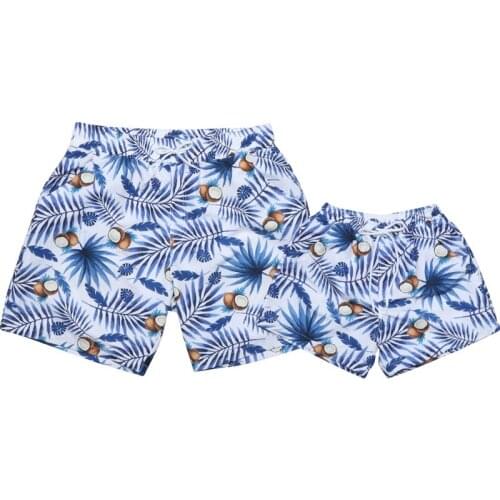 Family Men Boys Beach Pants Cool Swim Trunks Board Casual Shorts Swimwear Print Loose Casual Parent-child Soft Fit Pants