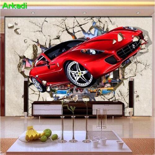 Custom photo bar wallpaper mural sports car ceiling ceiling ktv box themes background wall car broken wall cyber cafe cyber cafe