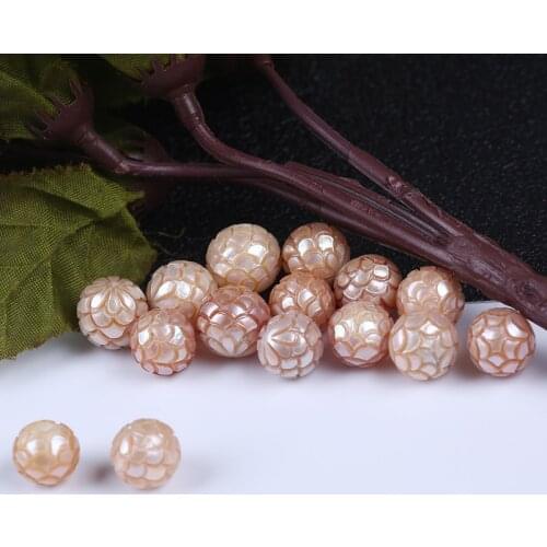 Factory selling 10-11mm freshwater Peach carve tahitian pearls in loose pearl