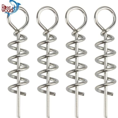 RoseWood 14mm/35mm Pike Shallow Screw Stainless Steel 1mm Diameter Pin Spring Fixed Lock Fishing Screw For Soft Lure 50pcs/set