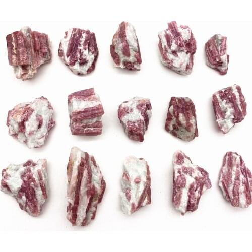 Drop Shipping 1PC Natural Pink Tourmaline Crystal Irregular Rough Stone Specimen Rock Rare Original Natural Stones and Crystals