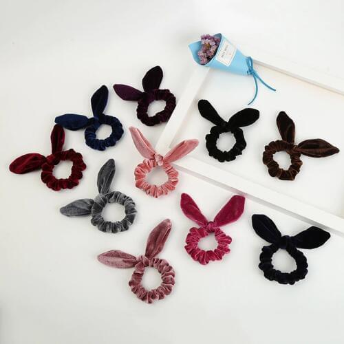 New arrival Fashion women lovely Velvet bow Hair bands lovely hair Scrunchies girls Hair Tie Accessories Ponytail Holder