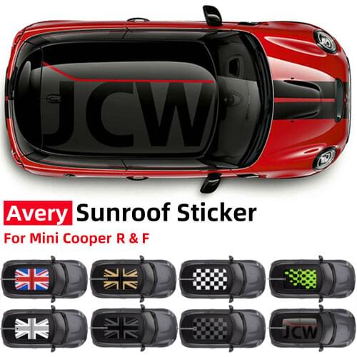 Brand New Fashion Car Roof sticker stylish Gold Union Jack Style UV Protected Mini Cooper All Series Car Accessories(1PC/SET)
