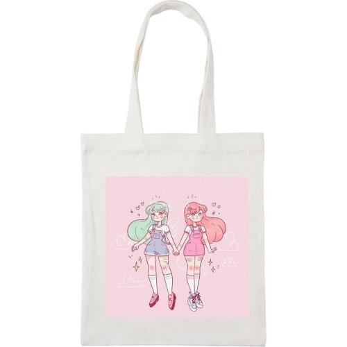 Demon Ritual New Fashion New Woman Canvas Casual Couple Cartoon Letters Harajuku Print Vintage Shoulder Bags Large Capacity