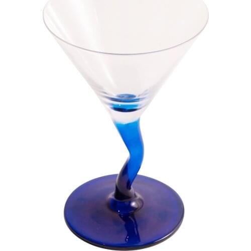 Twist Goblet Handmade Glass Cocktail Glass Set Creative Party Barware Drinkware Tall Wine Glass Bar Supplier