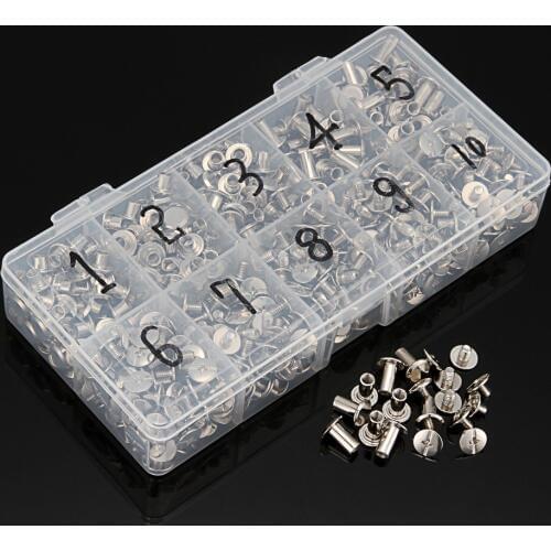 M5*4/5/6/8/10 MM 241pcs Iron-nickel-plated screw books Fingertight books screw rivets albums butt recipesleafletnail Hardware