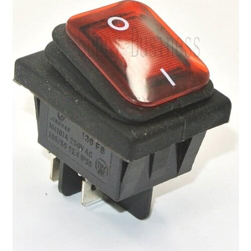 50PCs RED GREEN ON/OFF Waterproof rocker switch KCD4 4 pin ON - OFF power switch with 220V light