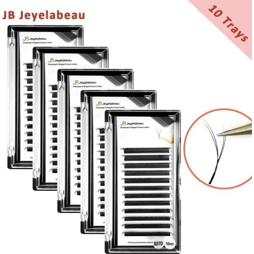 YY Shape False Eyelashes 10 Pairs Mixed Y Lash Extensions D Curl Two Tip Black Individual Fake Eyelashes For OEM Makeup