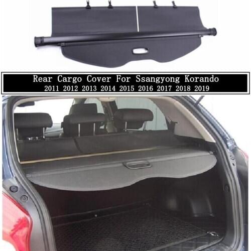 Rear Cargo Cover For Ssangyong Korando 2011-2019 Privacy Trunk Screen Security Shield Shade Auto Accessories Black Beige