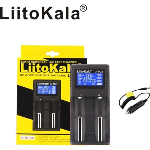 2020 LiitoKala Lii-PD2 Lii-PD4 LCD Smart 18650 Battery Charger Li-ion 18650 14500 16340 26650 21700 26700 LCD Battery Charger