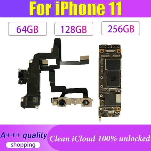 Factory Unlocked for iphone 11 motherboard 64G/128G/256G 100% Original for iphone 11 Logic board With/No Face ID